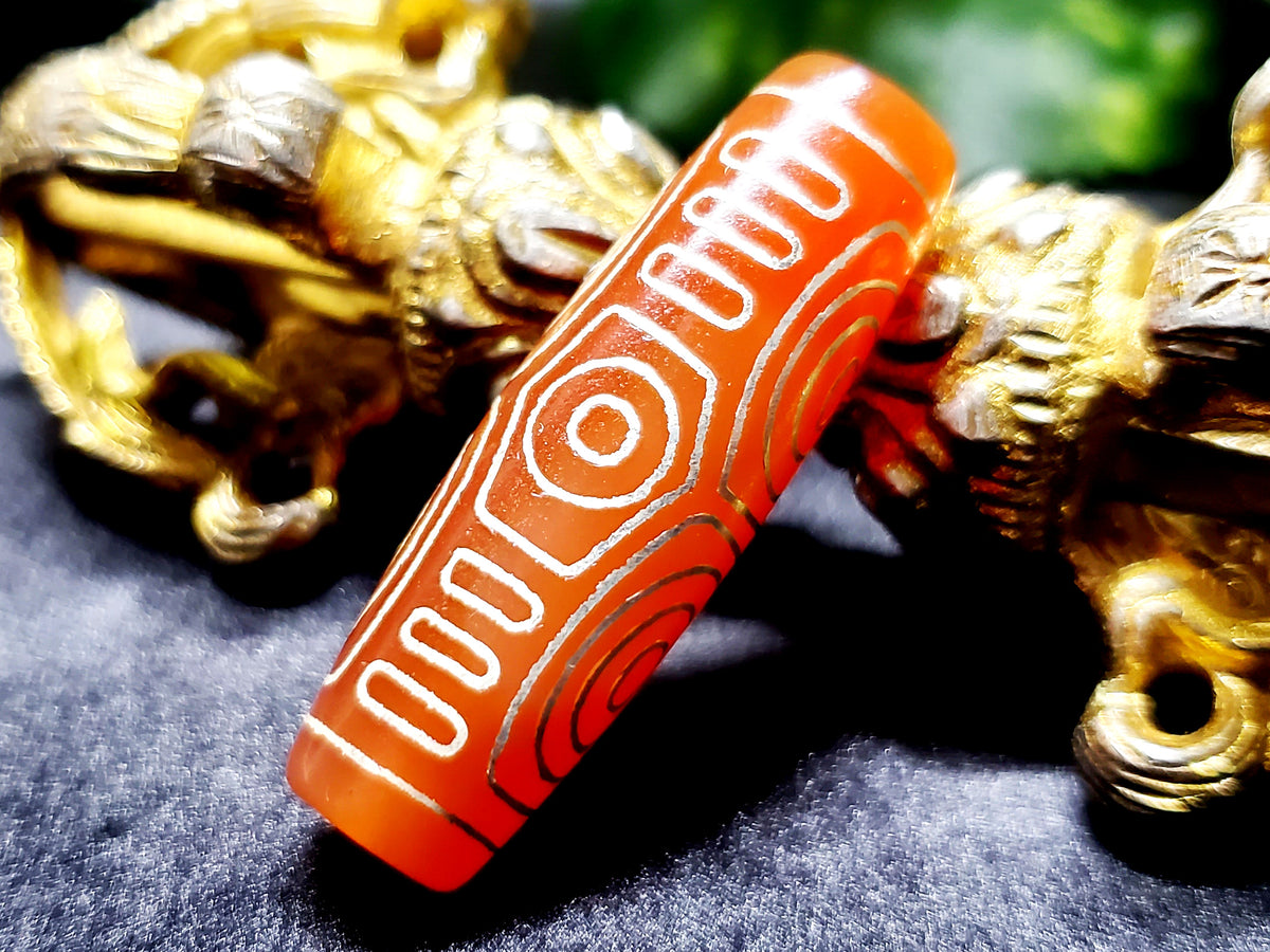 激レア‼︎ 赤龍紋 佛七眼天珠 ショップ 紫*様 超激レア珍品‼︎ 赤龍紋