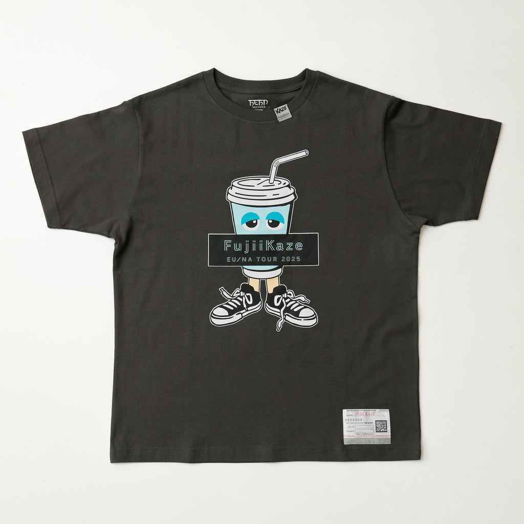 藤井風 サークルTシャツ Mサイズ ドリンクTシャツ (Charcoal) – Fujii