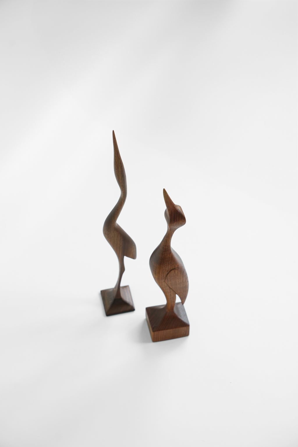 ヴィンテージ 木製 鳥の彫刻 ダークブラウン ヴィンテージ 木製 鳥の