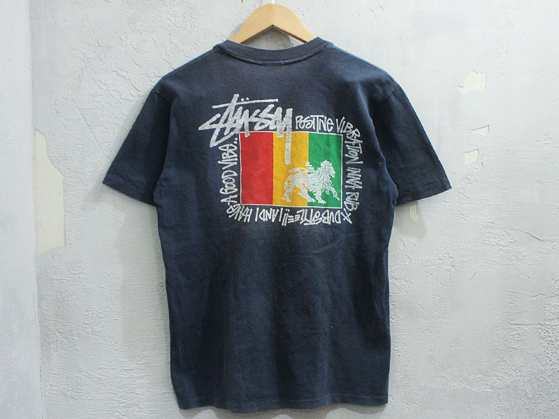 STUSSY 'ラスタライオン'Tシャツ M RASTA LION MADE IN USA 80's OLD
