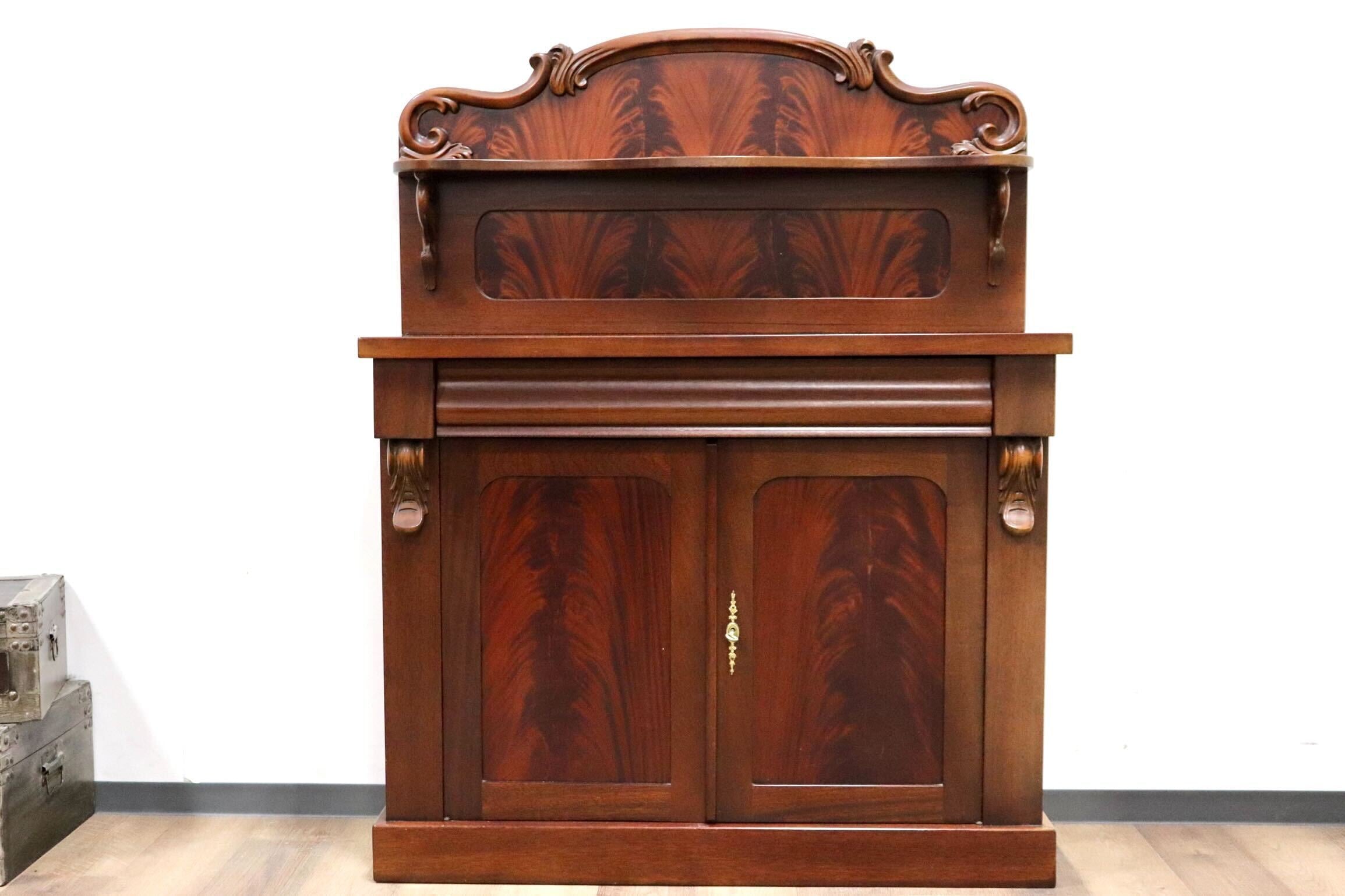 英国アンティーク木製ミュージックキャビネット/レコード収納/チェスト