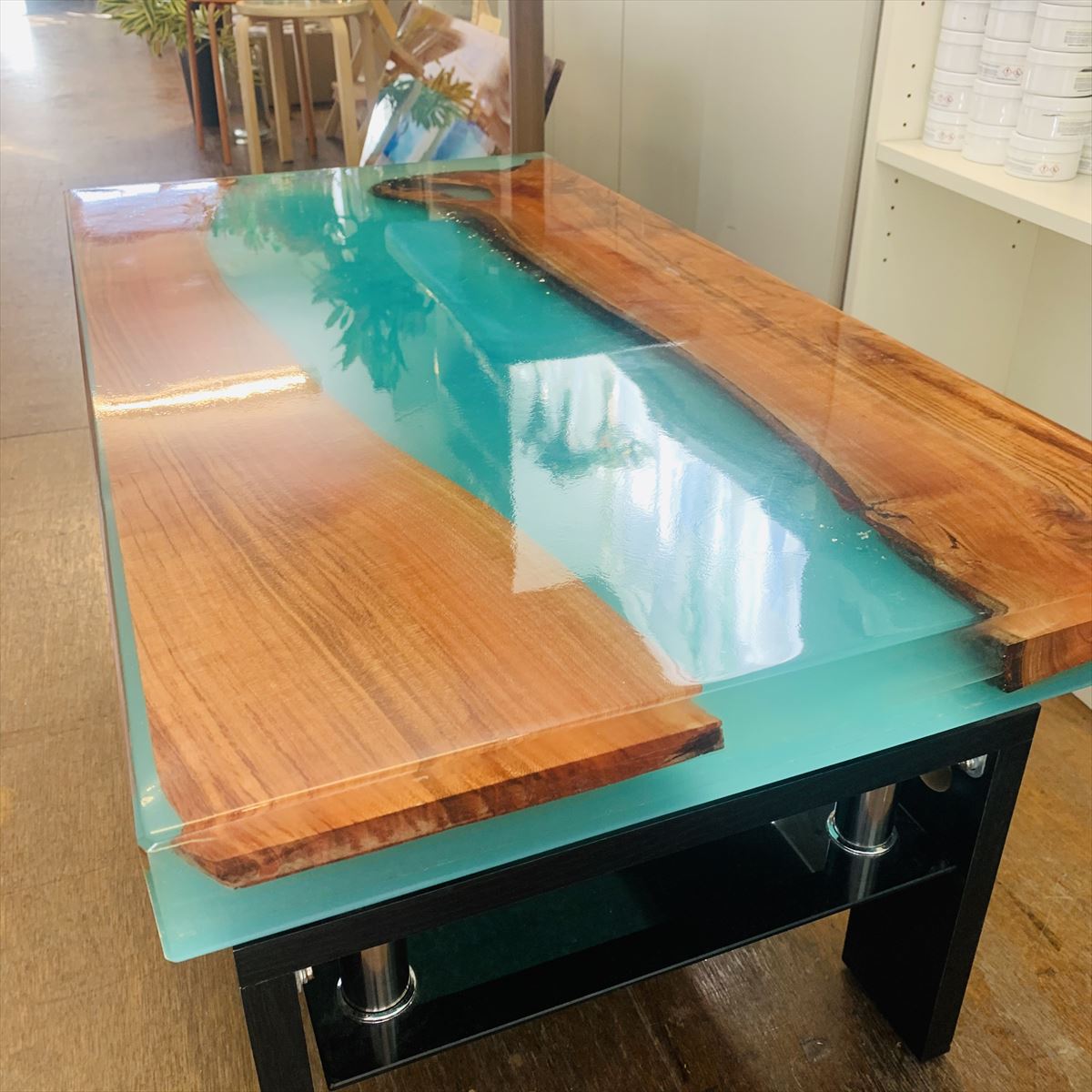 E*S様 エポキシ樹脂テーブル レジンテーブル 圧倒的にオシャレな家具