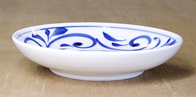 砥部焼 千山窯・5寸深皿（唐草）【和食器通販e-tobeyaki.com】