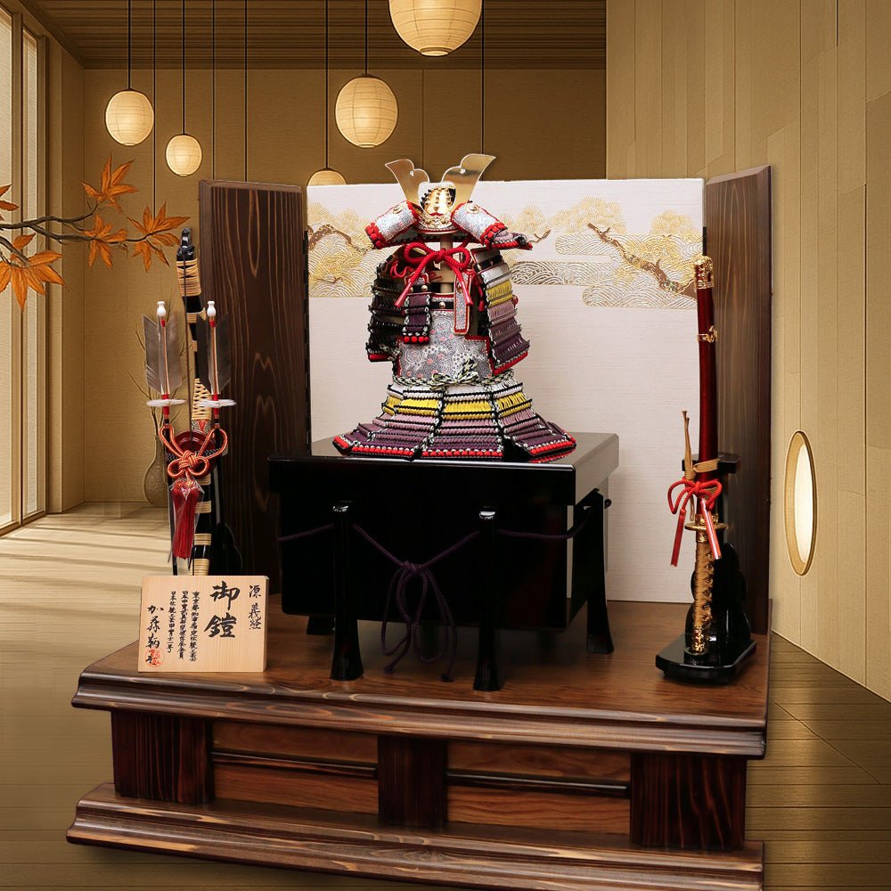 横幅75cm｜1/4奉納鎧 ｜五月人形｜ 大山祇神社の源義経模写｜銅丸鎧