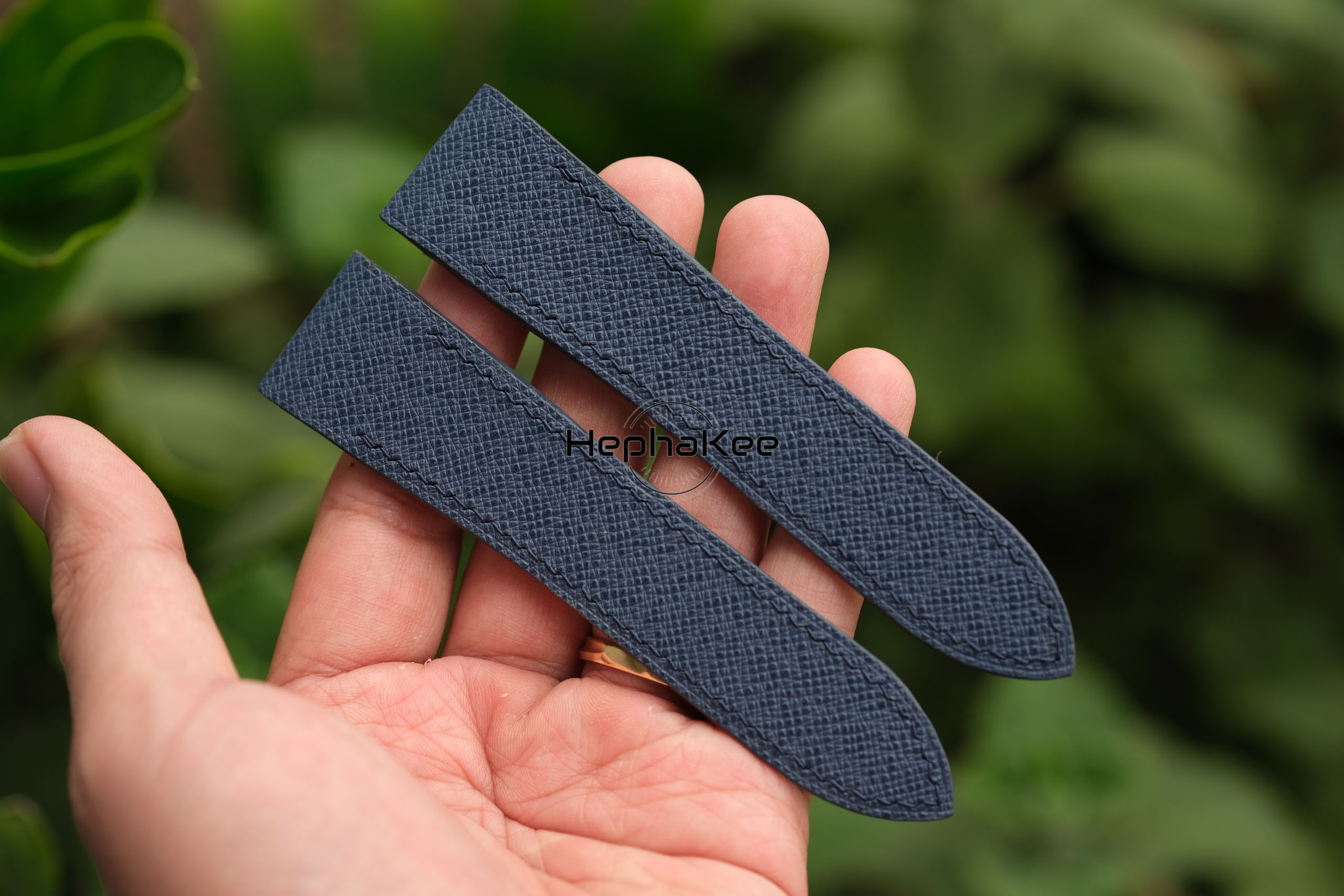 Bespoke Navy Saffiano Leather Strap For New Cartier Santos