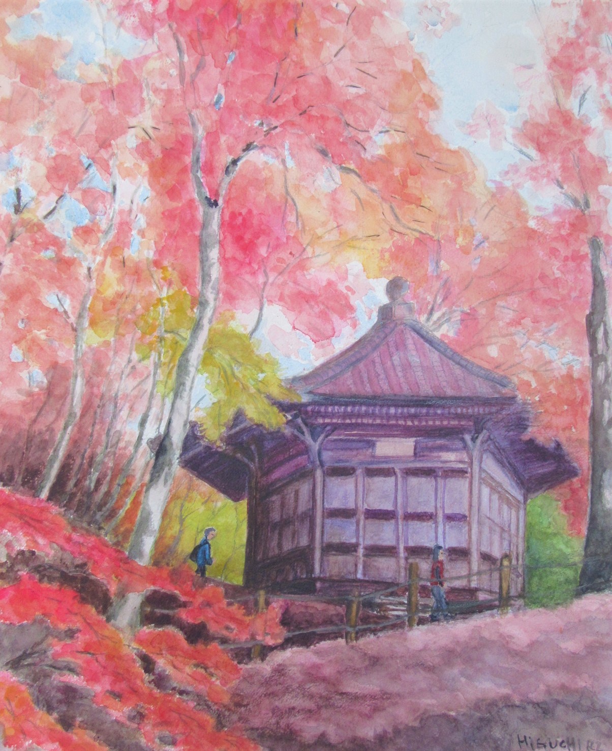 水彩画 きらめく季節 10号 水彩画 きらめく季節 10号