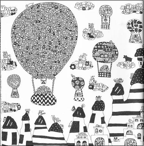 佐藤明日香 ペン画 世界地図 ホームページ掲載 原画一点もの 現代アート