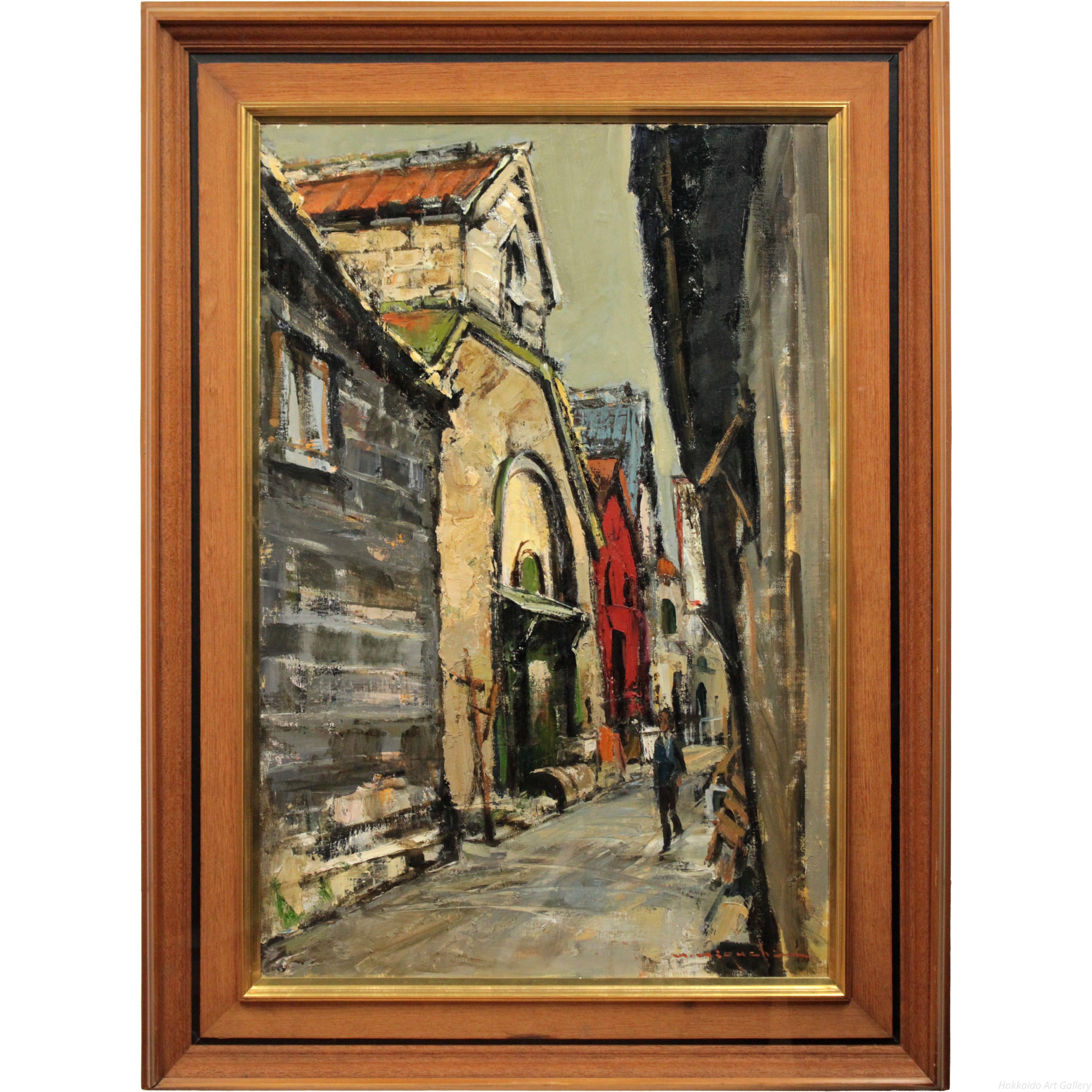 高級額 真作 樋口洋 「札幌麦秋」 油彩6号 B01 - 50741 風景画 5 樋口