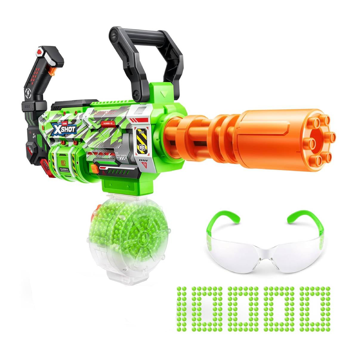 Zuru XShot Hyper Gel Glow Motorized Gatling Blaster Toy (10000