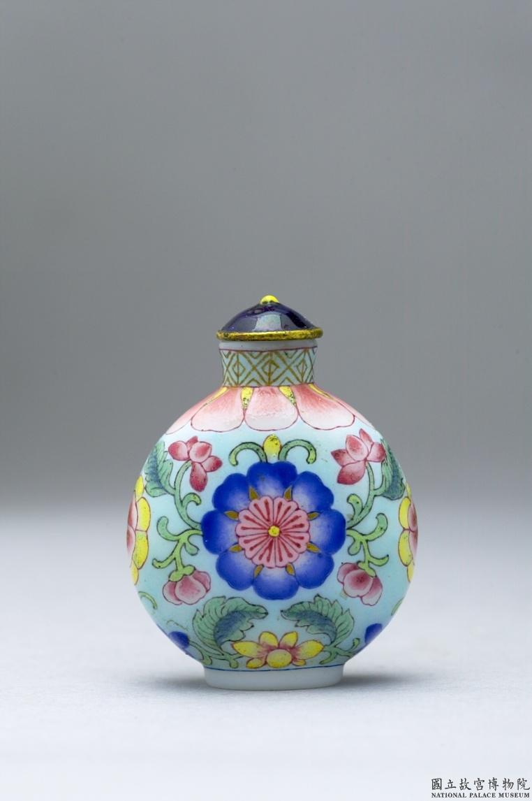 清 乾隆年製 銅胎 琺琅彩『山水風景楼閣人物図』 鼻煙壺 時代物 古賞物