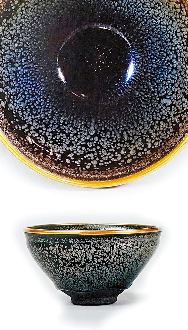 中国 宋代 建窯 窯変 油滴天目茶碗 桐箱付 M R4617 中国