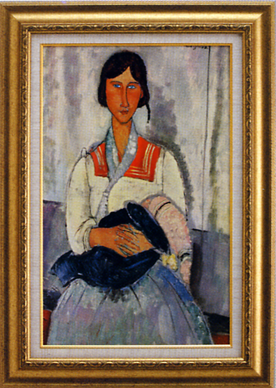 モディリアーニ『赤ん坊を抱くジプシー女』リトグラフ（石版画）