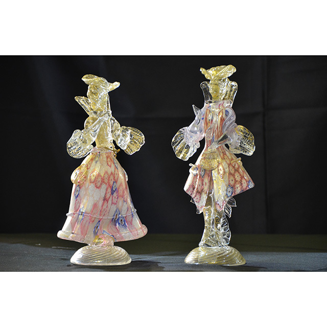 ベネチアンガラス人形Murano（ムラーノ）2体セット ヴェネツィアン