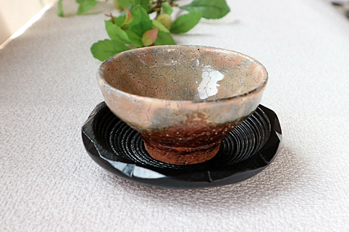 萩焼 黒田岳 南地工房 汲出碗揃 小皿3枚 萩焼 南 鬼萩焼 黒田岳 汲出
