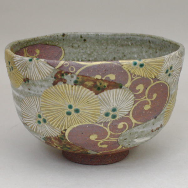 茶器/茶道具 抹茶茶碗】 光琳波に唐松 （金銀唐松紋） 中村秋峰作 – 今