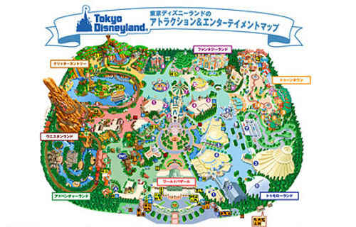 ディズニーランドは東西が未来と過去、南北が現実と夢になっている