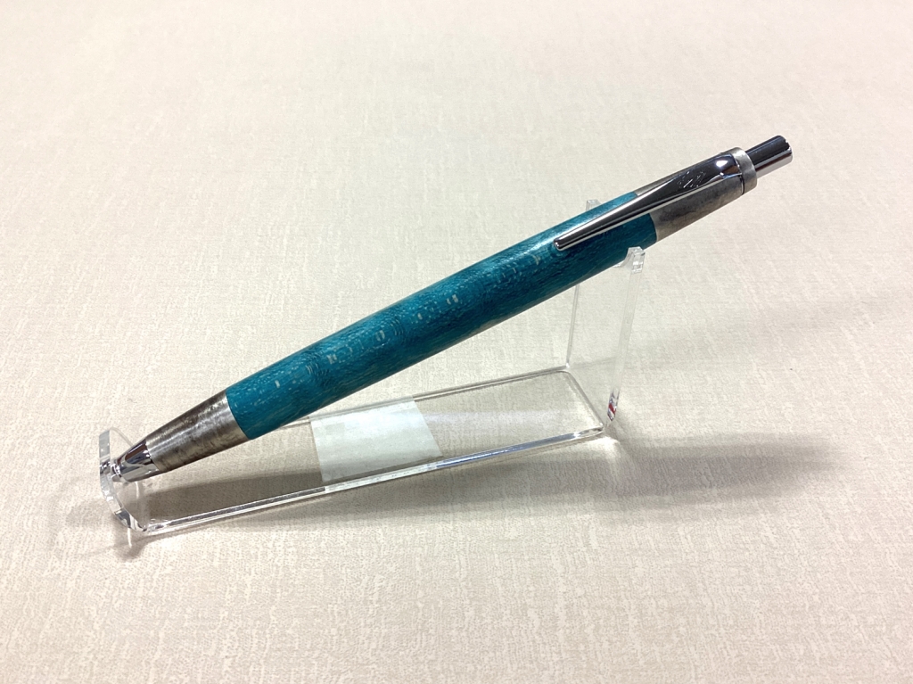 野原工芸シャーペン特上黒柿斑紋純銀色金具シルバークリップ新品未使用