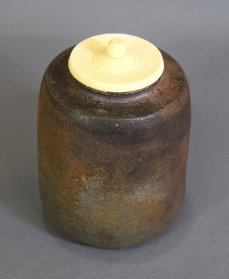 丹波焼 信水窯 茶入 茶道具 骨董品 292 市野信水 丹波焼 緋