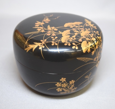 高木玉栄 / 大棗 】棗 なつめ 茶道具 共箱付き 鵬雲斎箱 秋草