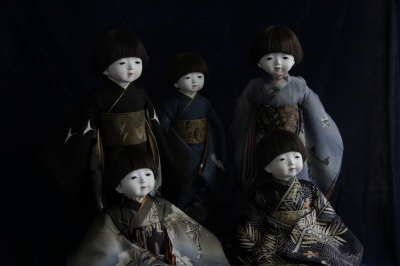 市松人形 男の子 工房朋 森重春幸作 54cm 人毛 ちりめん 日本人形 市松