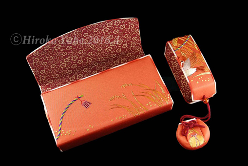 日本刺繍の筥迫 江戸型『稲穂雀』 | 筥迫は続くよどこまでも！