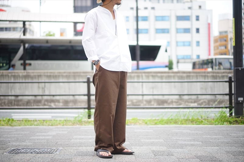 AURALEE WASHED FINX CHINO WIDE PANTS 3