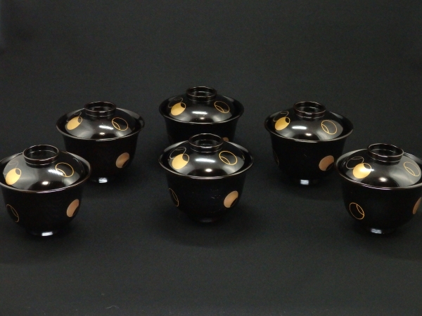 11代中村宗哲造『つぼつぼ蒔絵吸物椀』（共箱）11代中村宗