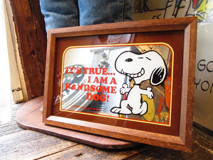 昭和レトロ/スヌーピー /鏡/パブミラー/雑貨/アンティーク/1958 1965