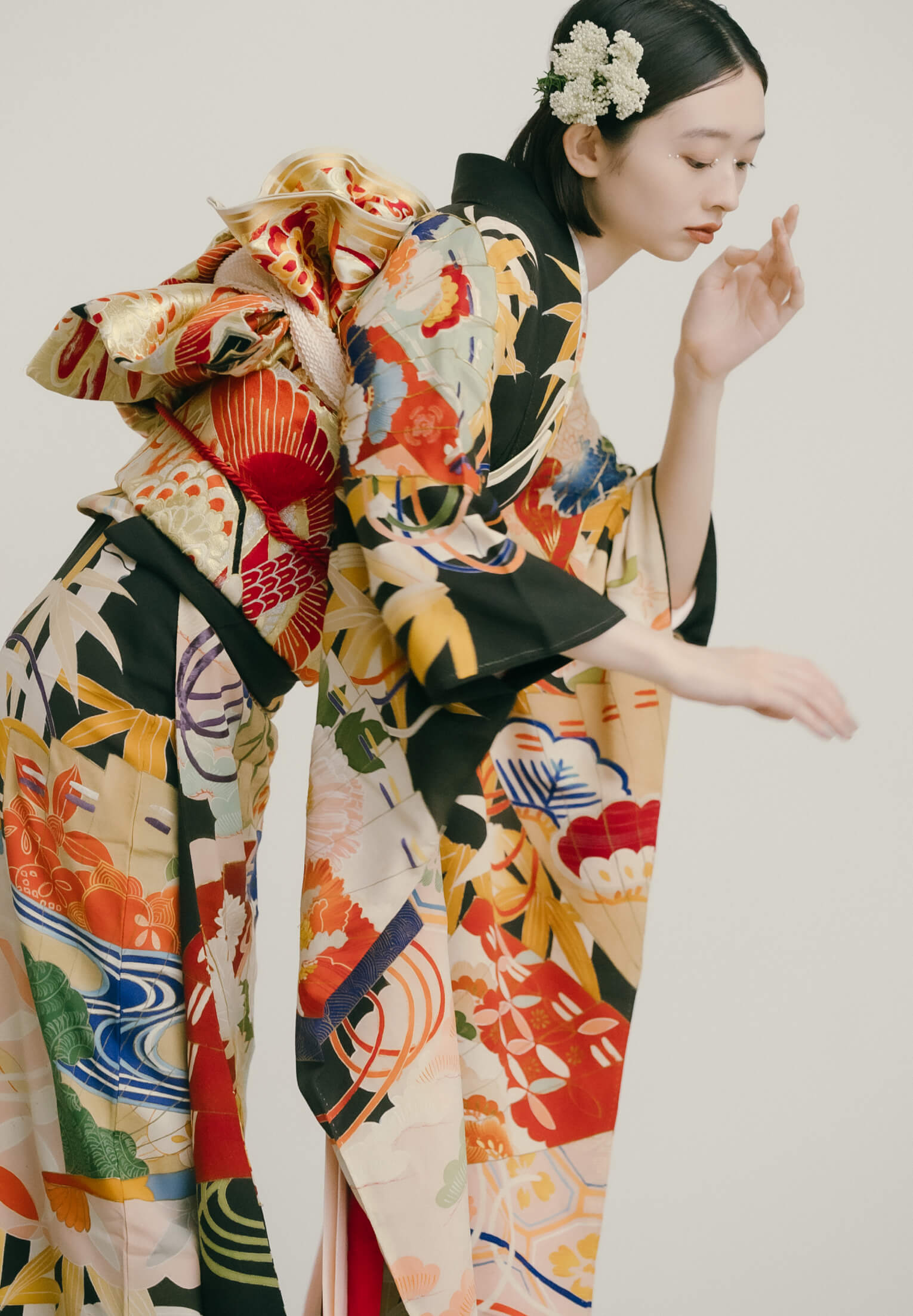 香❵ 振袖 フルセット 成人式 金糸 黒総絞り 香❵ 振袖 フルセット