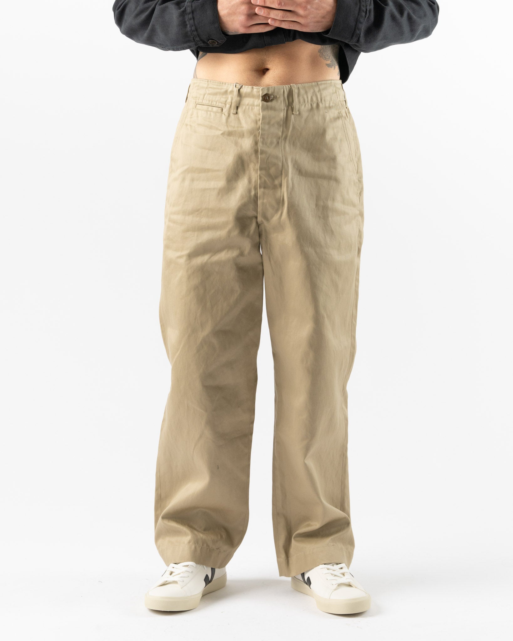 orSlow Vintage Fit Army Trousers in Khaki Curated at Jake and Jones