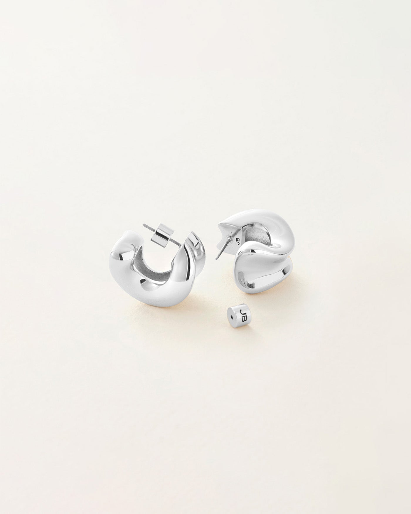 Chunky Doune Hoops Silver | Unique Hoop Earrings | JENNY BIRD