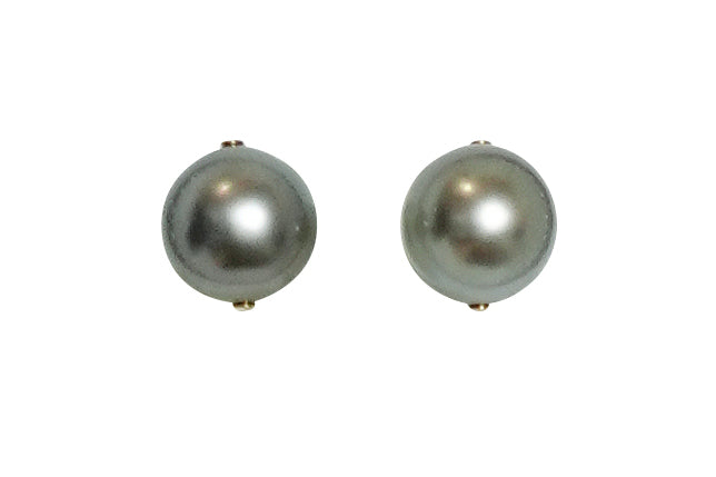 MIKIMOTO 【ミキモト】K18黒蝶パール(シルバー系）ピアス (NO.49442