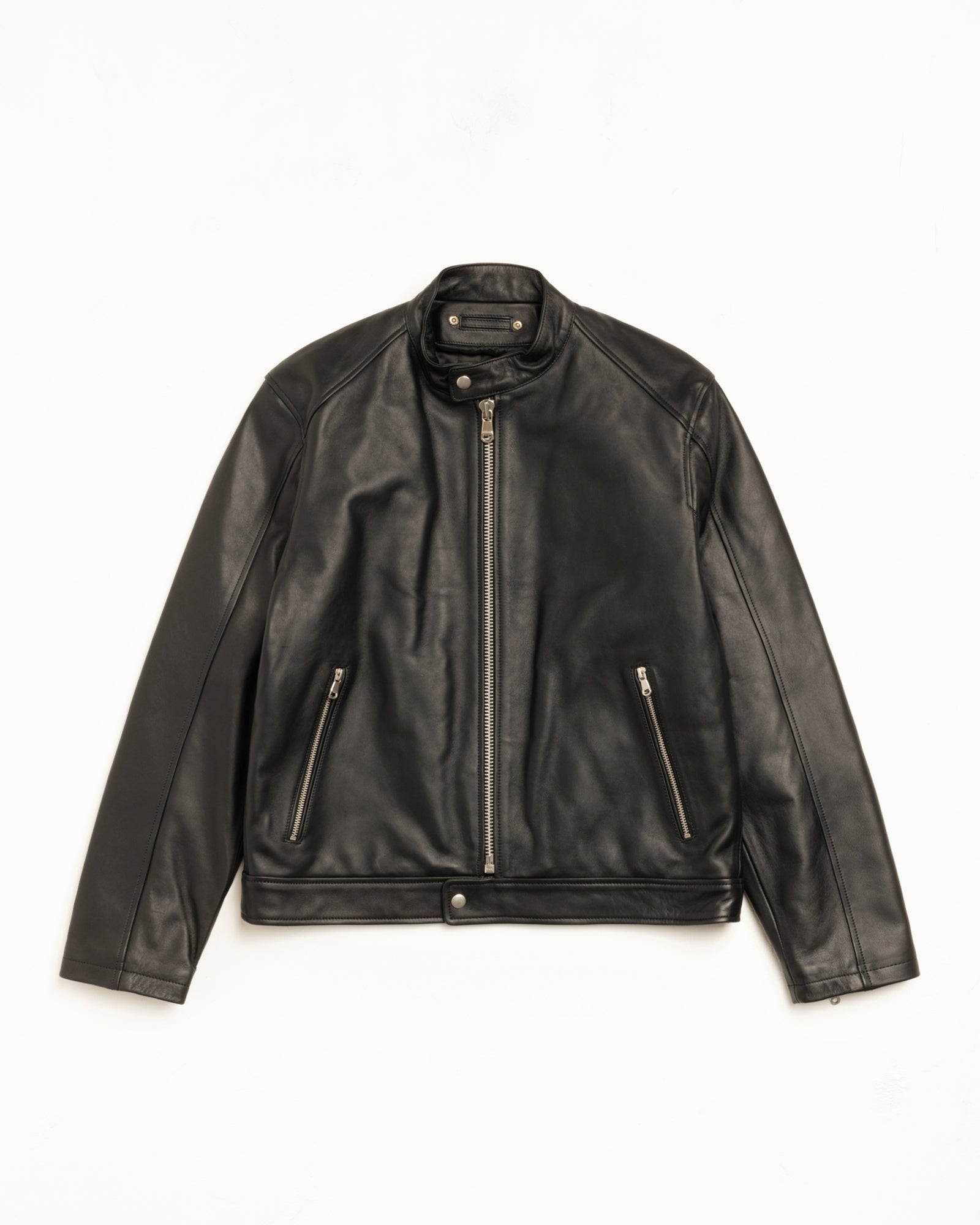 Cafe Racer Leather Jacket – Black | Outerwear | Stüssy Japan