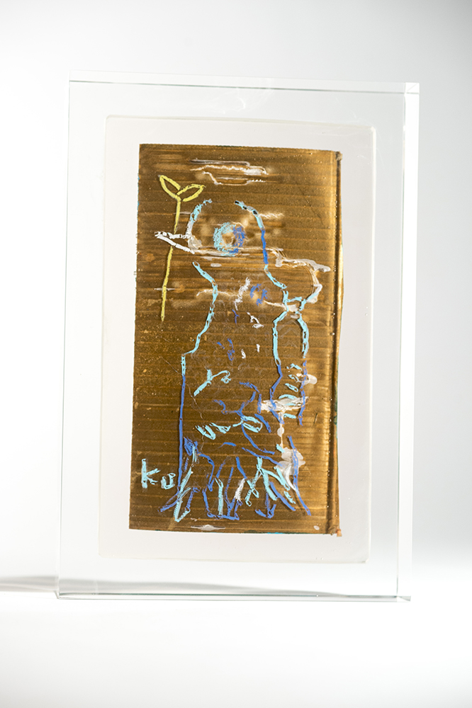 森本草介 油彩 肉筆『光の方へ』サイン アサヒ画廊シール F8号 額装/