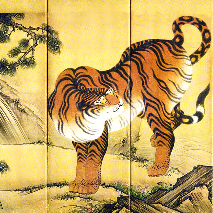 津村洞養（狩野派）掛軸虎