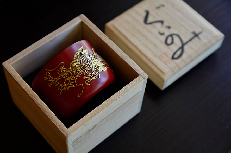 角萬漆器 ぐいのみ 龍 2個セット 角萬漆器 ぐいのみ 龍 2個セット