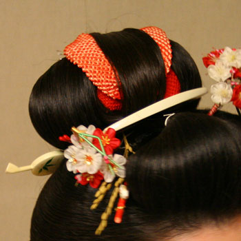 5026□日本髪 かつら 人形用 島田髷系統 雄鴛鴦 日本人形 和装飾り