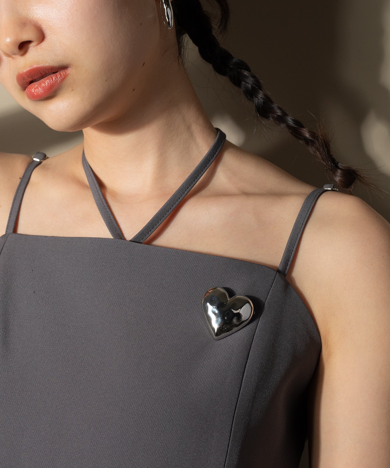 メタルハート ブローチ