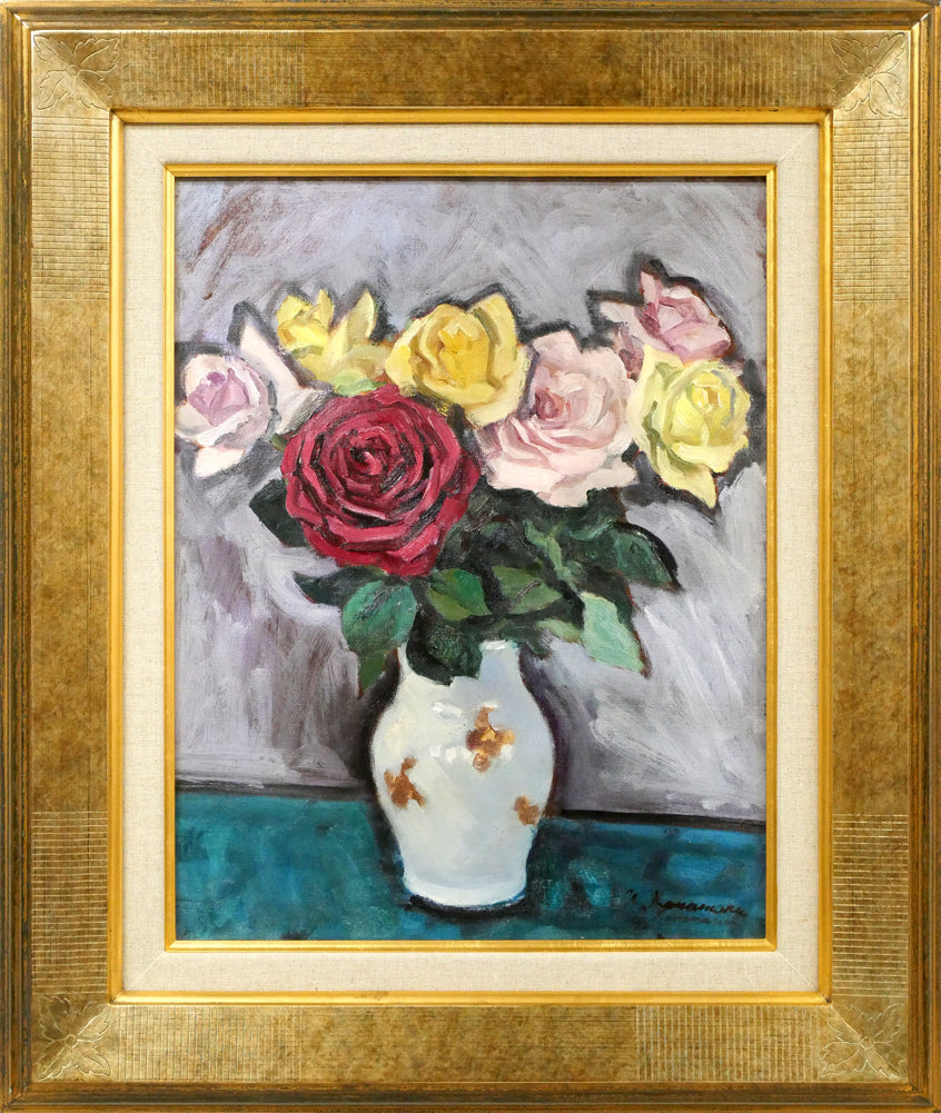 油絵 専用 バラを捧げる鳥 横53.3cm 油絵 専用 バラを捧げる鳥 横53.3