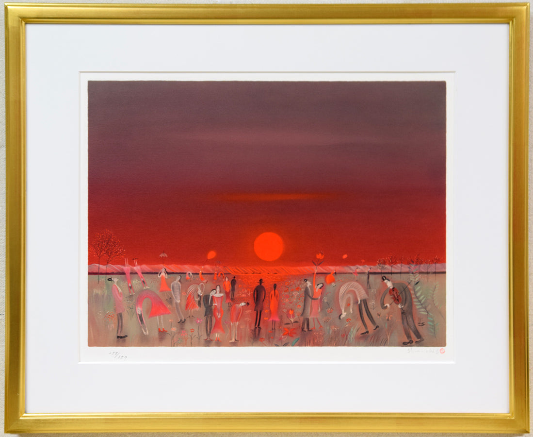 斎藤真一「陽の野」リトグラフ 絵画買取・販売の小竹美術