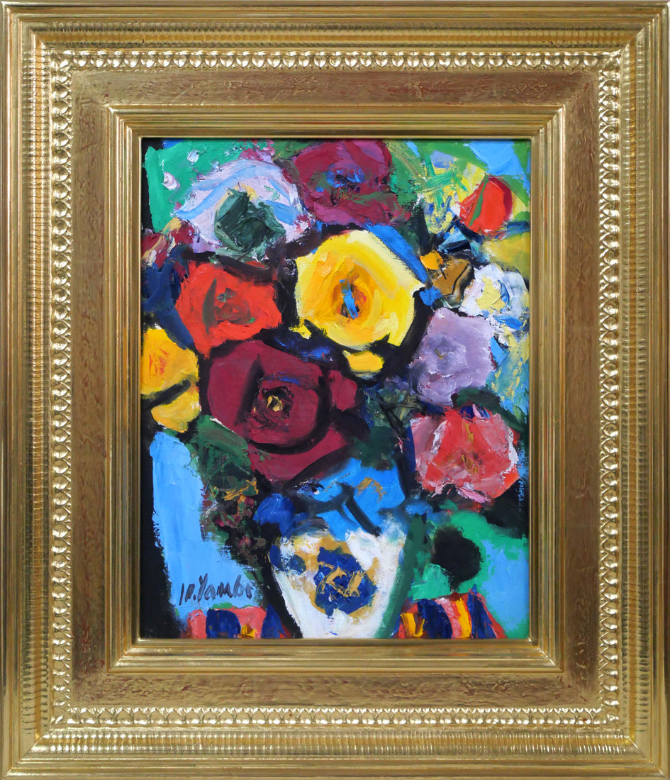 油絵 専用 バラを捧げる鳥 横53.3cm 油絵 専用 バラを捧げる鳥 横53.3