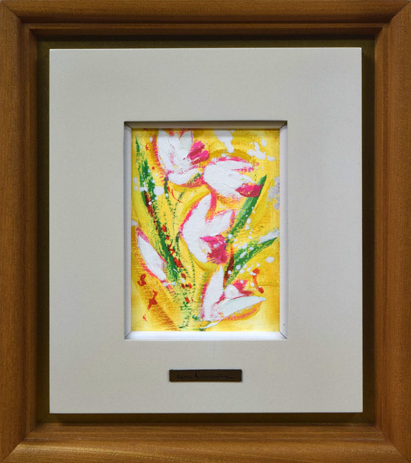 西村計雄「花」油絵・ミニチュア 絵画買取・販売の小竹美術