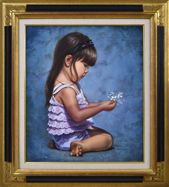 絵画 油彩画 油絵 「多色のバラ」F8号 菊地正則 渡仏 美品 送料無料