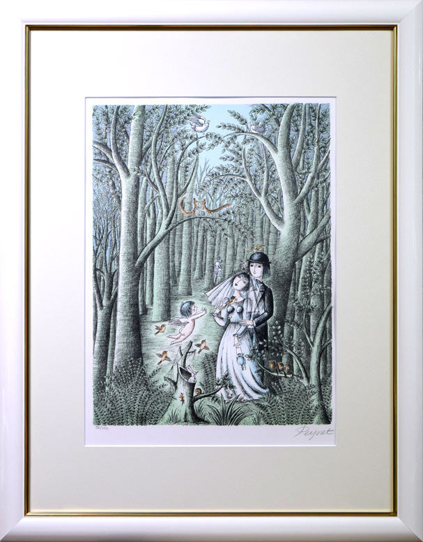 レイモン・ペイネ(Raymond Peynet)「愛のキューピッド」リトグラフ