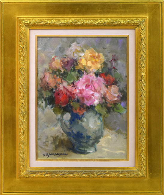 柘榴☆パステル画☆手描本物☆高級油彩縁☆F4号☆縁起物 【公式通販】