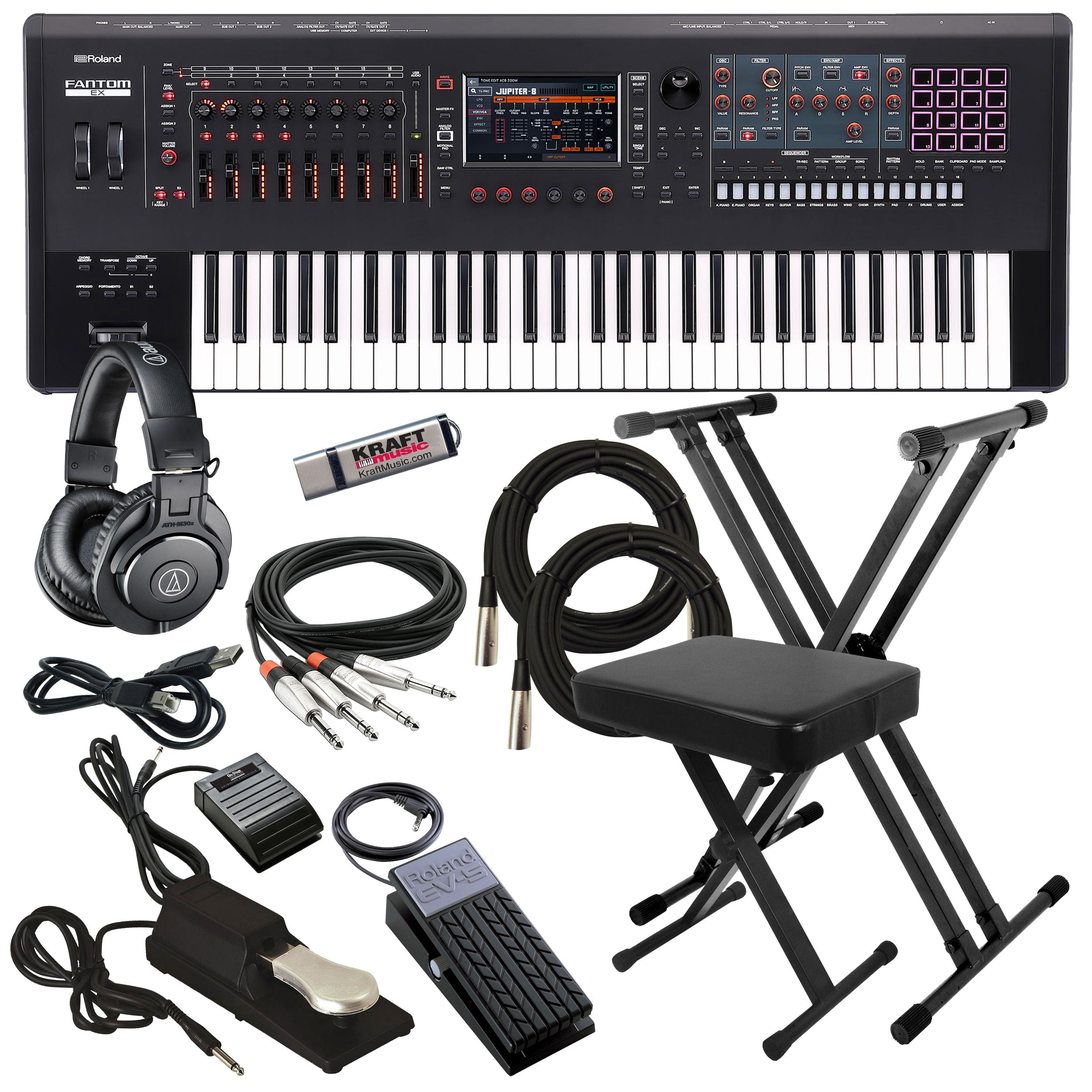 Roland Fantom 6 EX Workstation Keyboard KEY ESSENTIALS BUNDLE