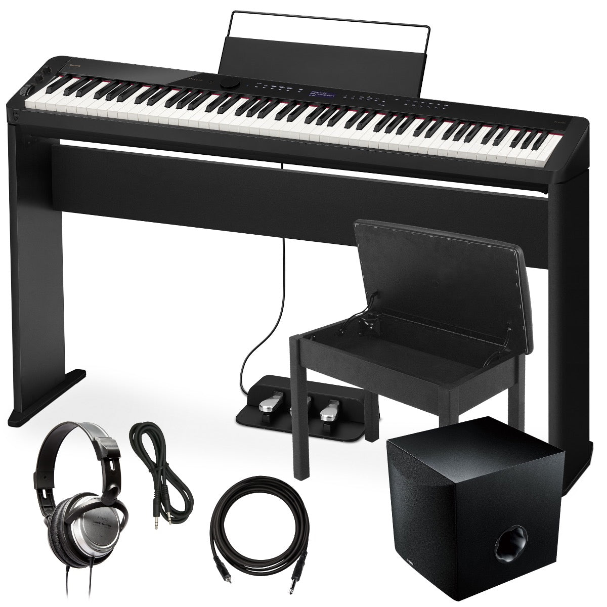 Casio PX-S3100 Digital Piano - Black COMPLETE HOME BUNDLE PLUS SUB
