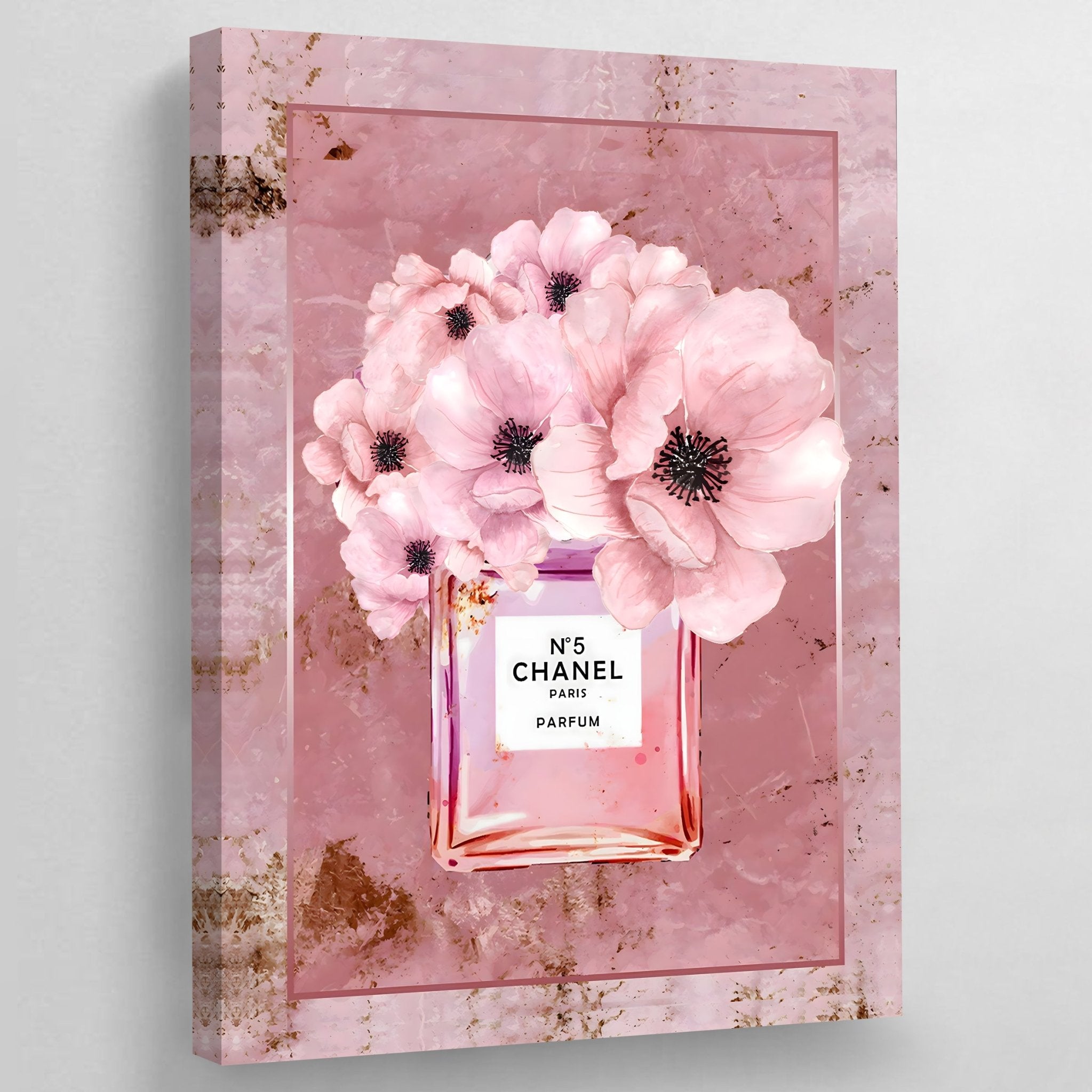 Pink Chanel N°5 Wall Art | Luxury Art Canvas