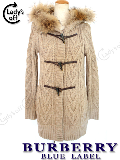 バーバリーブルーレーベル BURBERRYBLUELABEL ファー付きコート
