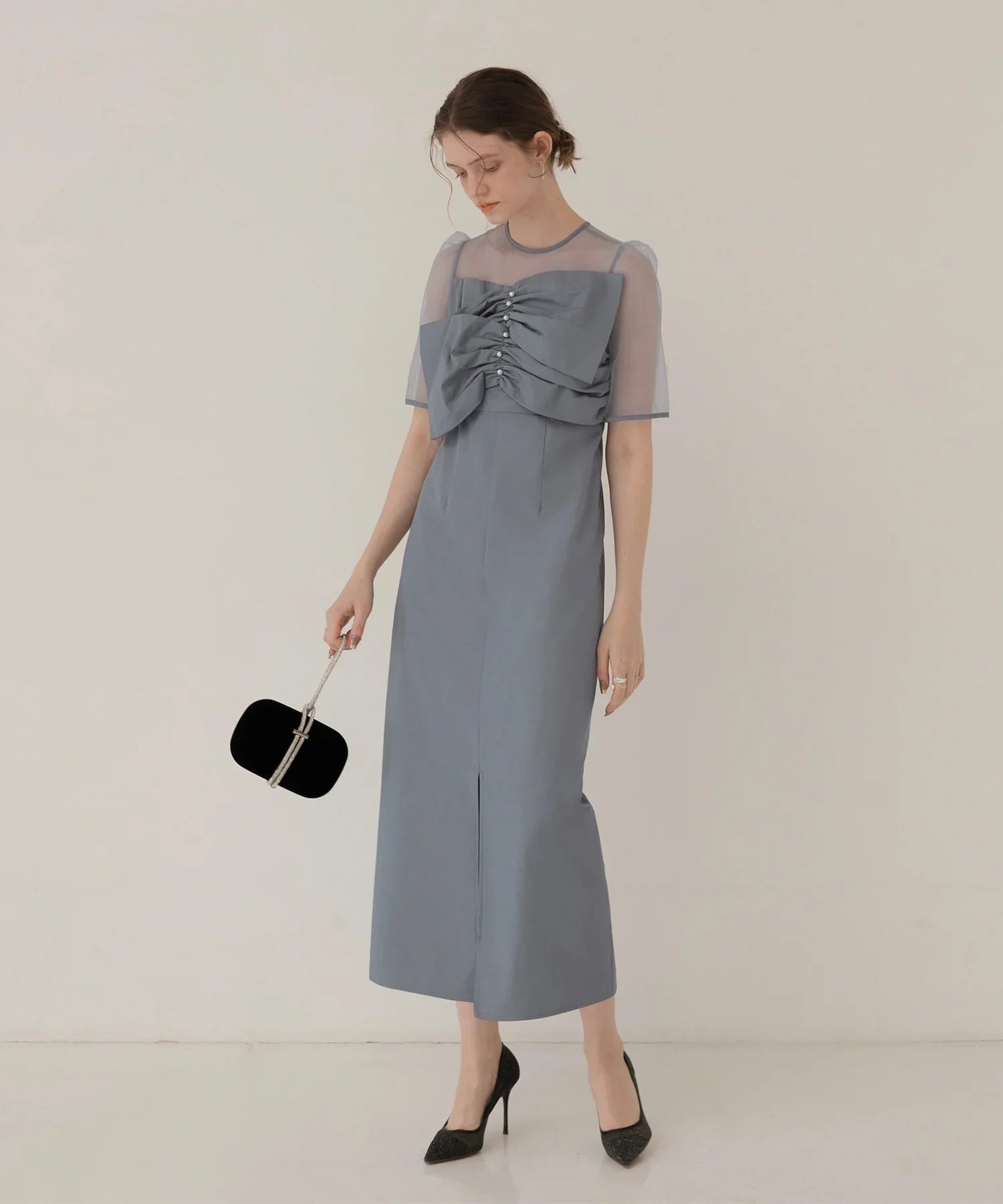 LEJA シアープリーツスリーブIラインワンピースドレス 楽天市場